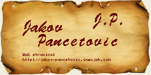 Jakov Pančetović vizit kartica